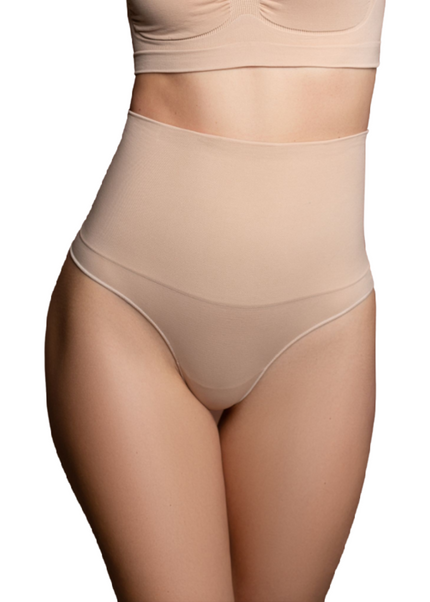 BYE-BRA - FAJA SENZA CUCITURE STILE PERIZOMA BEIGE MISURARE S