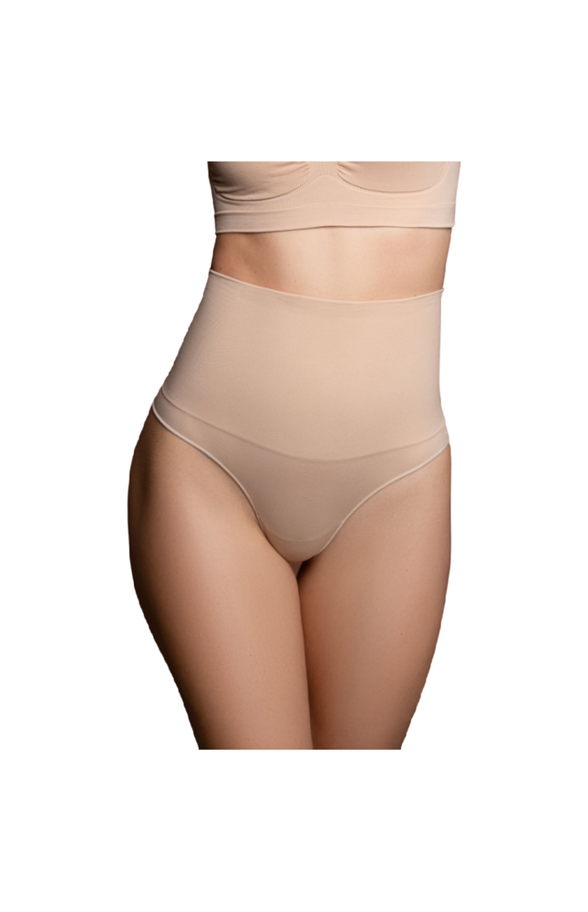 BYE-BRA - FAJA SENZA CUCITURE STILE PERIZOMA BEIGE MISURARE S