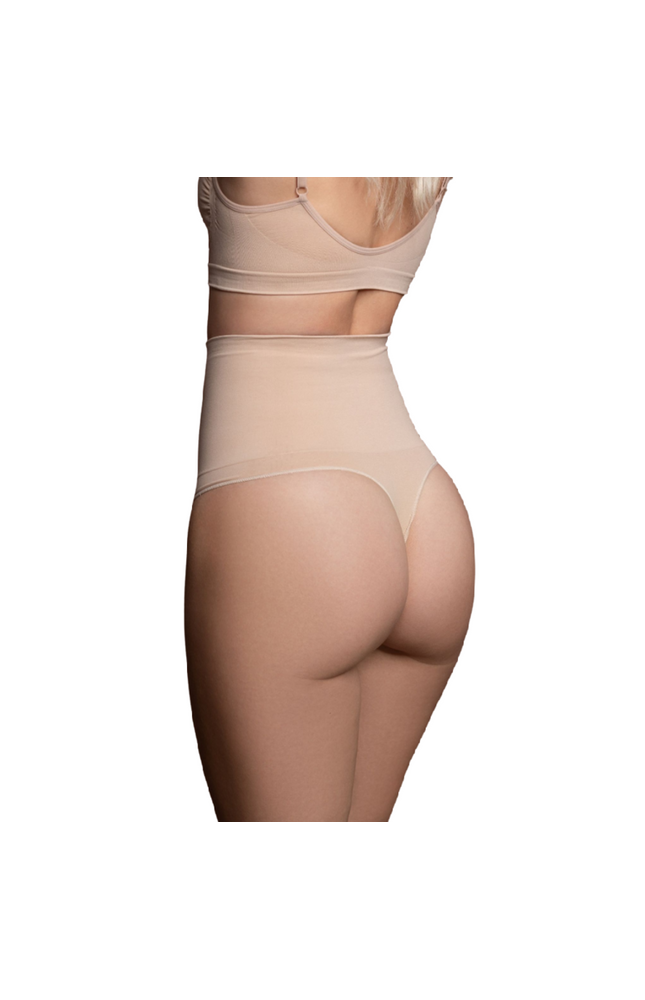 BYE-BRA - FAJA SENZA CUCITURE STILE PERIZOMA BEIGE MISURARE S