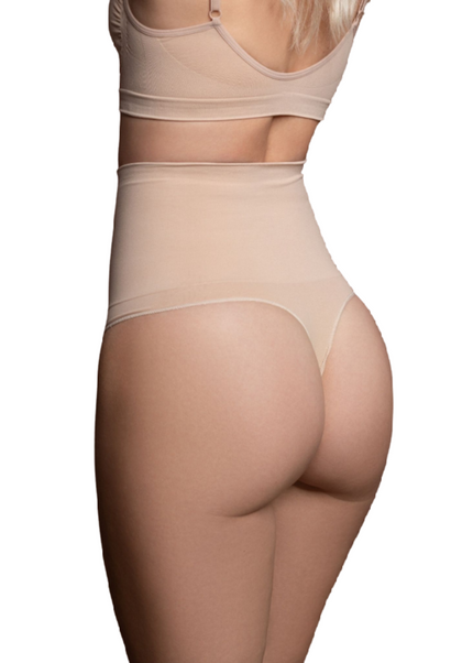 BYE-BRA - FAJA SENZA CUCITURE STILE PERIZOMA BEIGE MISURARE S