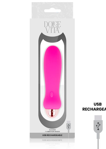 DOLCE VITA - VIBRATORE RICARICABILE CINQUE ROSA 7 VELOCITÀ