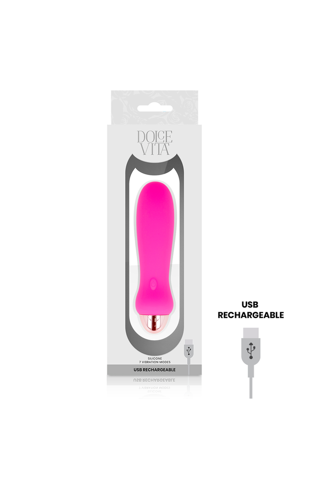DOLCE VITA - VIBRATORE RICARICABILE CINQUE ROSA 7 VELOCITÀ