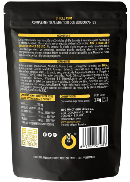 WUG SEX SENSE - CUM EJACULATION AUMENTA GUM E SPERMA GUSTO BANANA 10 UNITÀ