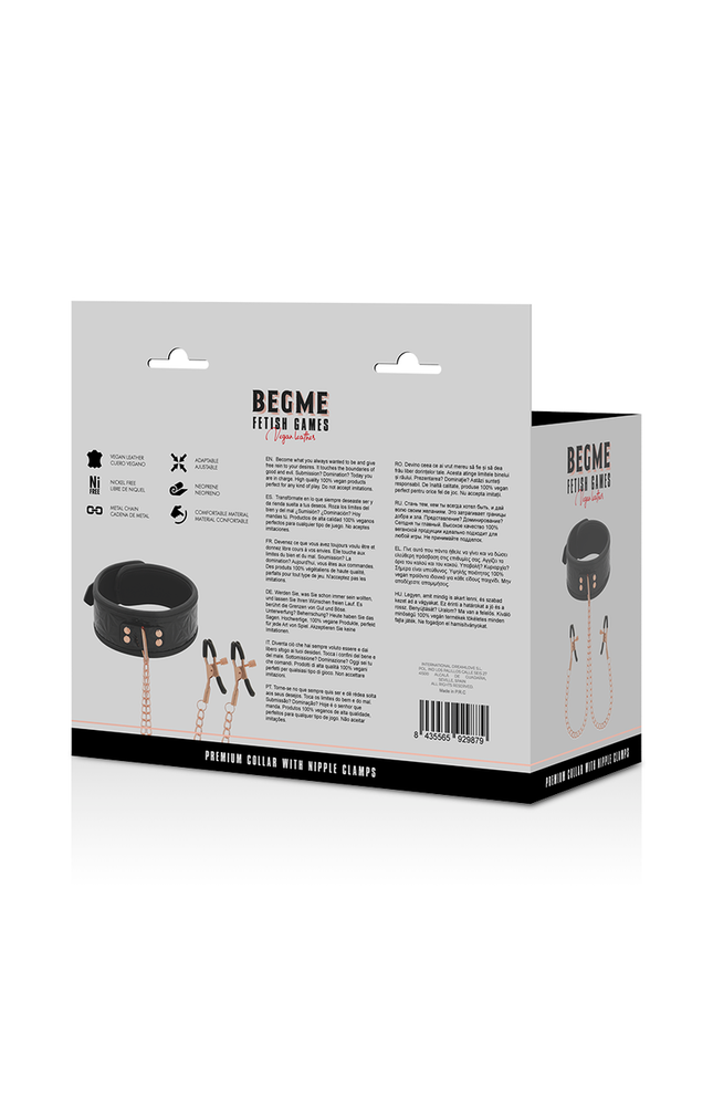 BEGME - COLLARE BLACK EDITION CON MORSETTI PER CAPEZZOLI