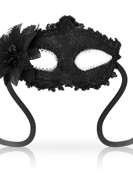 OHMAMA - MASCHERE ANTIZAZ STILE VENEZIANO FIORE LATERALE - NERA