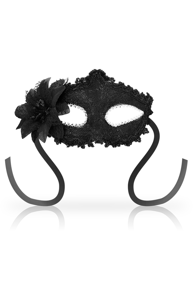 OHMAMA - MASCHERE ANTIZAZ STILE VENEZIANO FIORE LATERALE - NERA