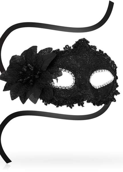OHMAMA - MASCHERE ANTIZAZ STILE VENEZIANO FIORE LATERALE - NERA