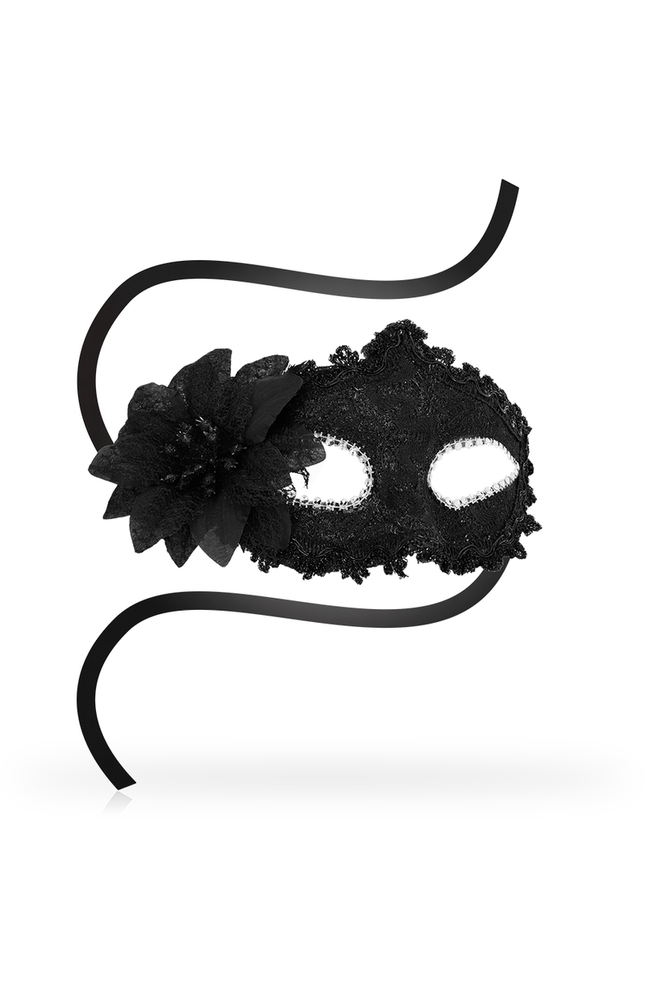 OHMAMA - MASCHERE ANTIZAZ STILE VENEZIANO FIORE LATERALE - NERA