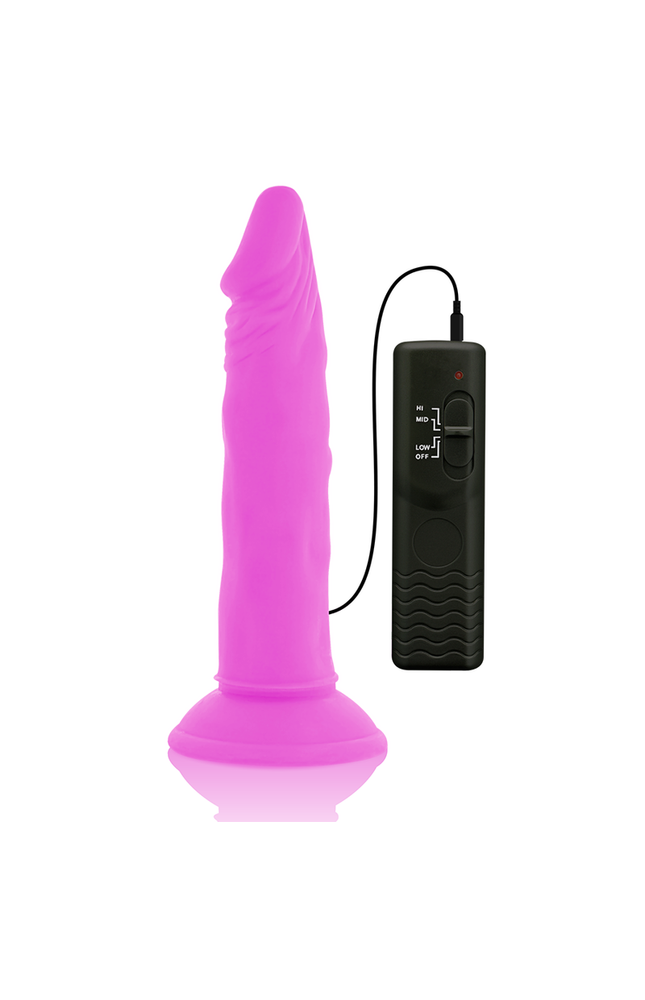 DIVERSIA - DILDO VIBRANTE FLESSIBILE VIOLA 23 CM -O- 4.3 CM