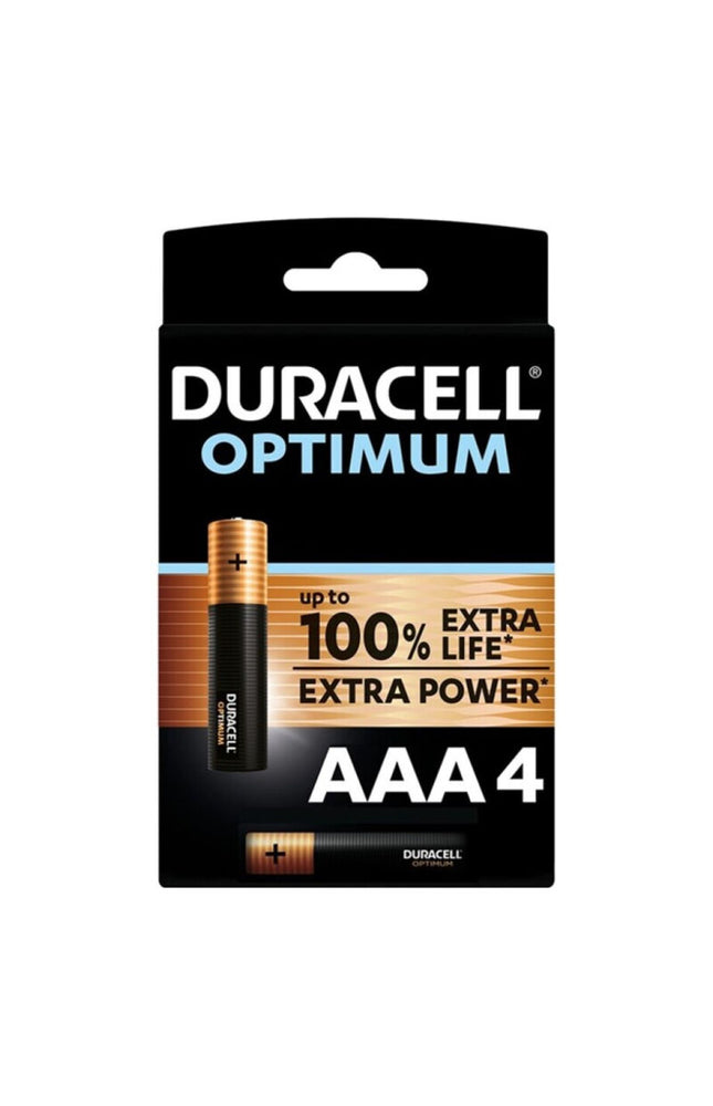 DURACELL - BATTERIA ALCALINA OPTIMUM 200 AAA LR03 4 UNITÀ