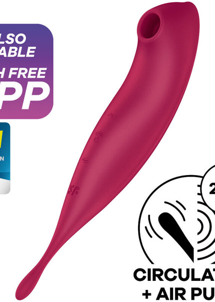 SATISFYER - STIMOLATORE E VIBRATORE TWIRLING PRO+ ROSSO