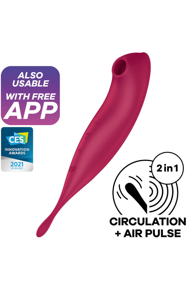 SATISFYER - STIMOLATORE E VIBRATORE TWIRLING PRO+ ROSSO