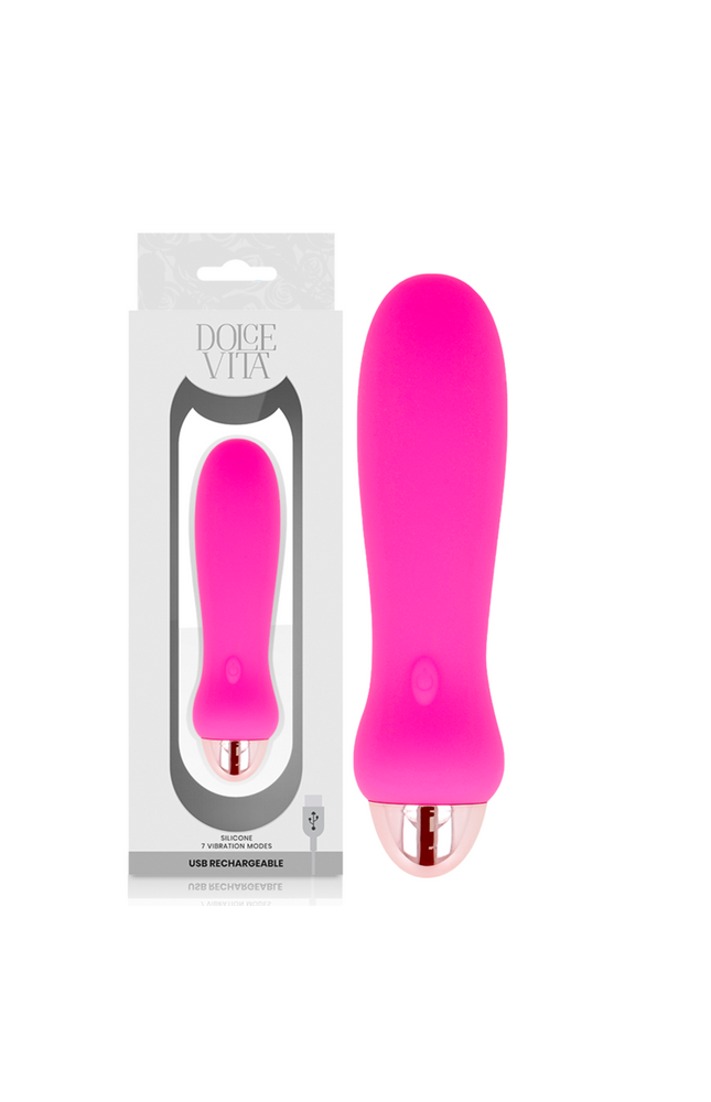 DOLCE VITA - VIBRATORE RICARICABILE CINQUE ROSA 7 VELOCITÀ