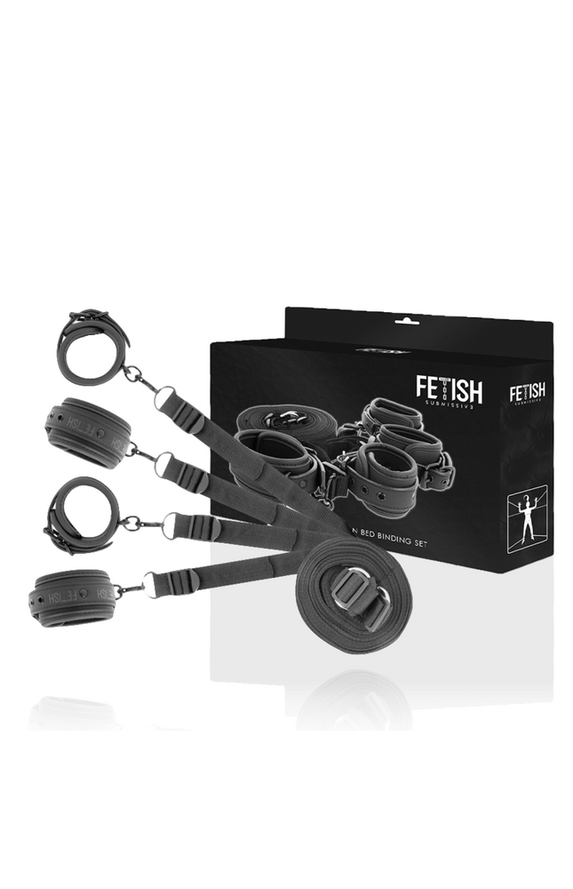 FETISH SUBMISSIVE - SET DI MANETTE E CRAVATTE CON FODERA IN NOPRENE