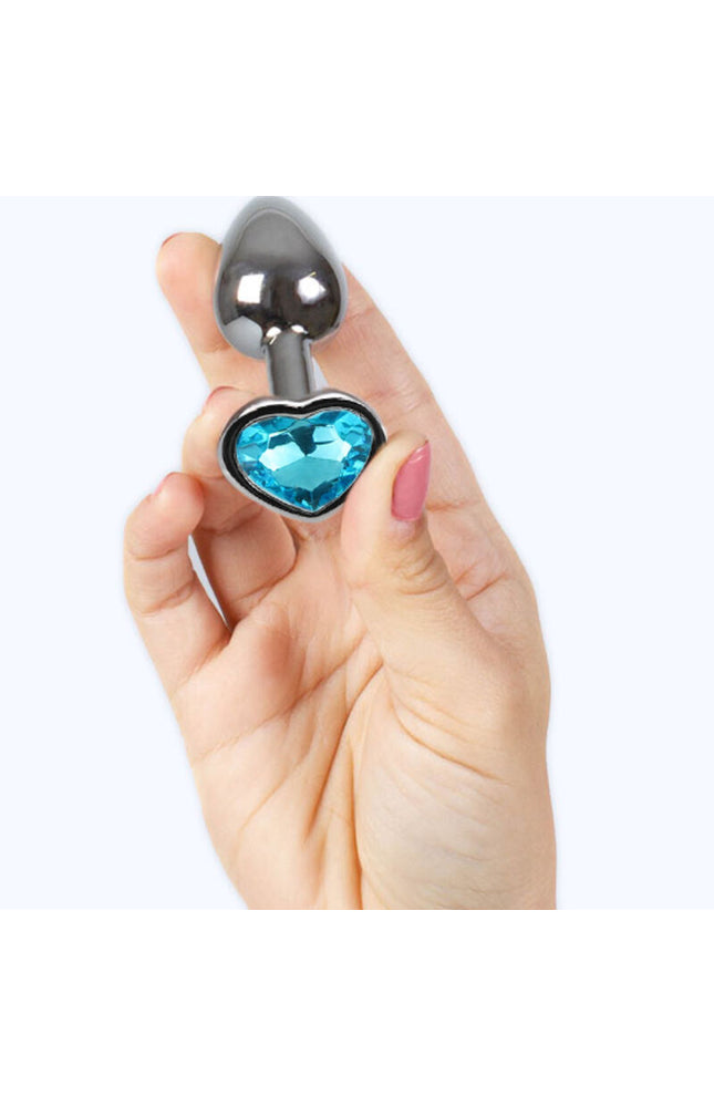 SECRETPLAY - TAPPO IN METALLO CUORE BLU TAGLIA PICCOLO 7 CM