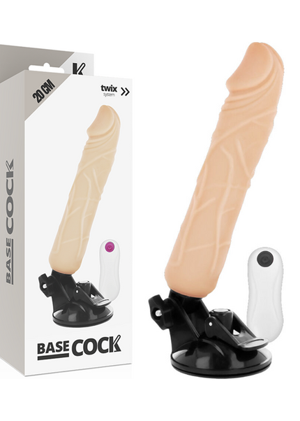 BASECOCK - VIBRATORE REALISTICO TELECOMANDO FLESH 20 CM -O- 4 CM