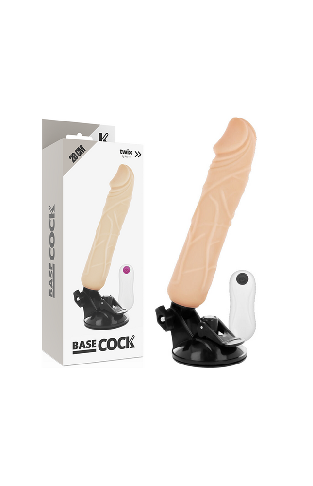 BASECOCK - VIBRATORE REALISTICO TELECOMANDO FLESH 20 CM -O- 4 CM
