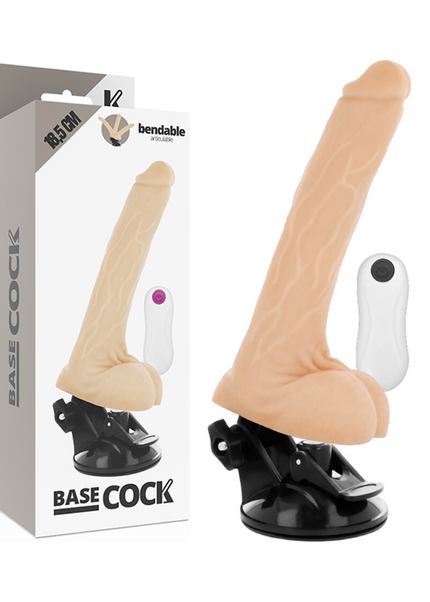 BASECOCK - VIBRATORE ARTICOLABILE TELECOMANDO NATURALE 18.5 CM -O- 4 CM