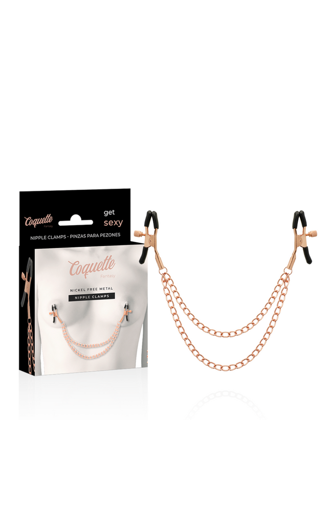 COQUETTE CHIC DESIRE - CLIPS PER CAPEZZOLI IN METALLO FANTASIA CON CATENA