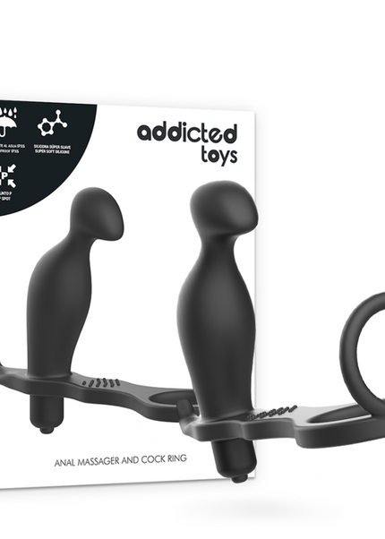 ADDICTED TOYS - PLUG ANALE CON ANELLO IN SILICONE NERO 12 CM