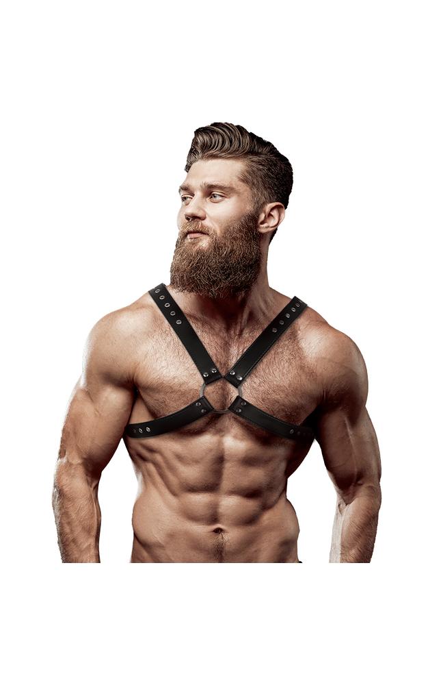 FETISH SUBMISSIVE ATTITUDE - IMBRACATURA IN ECOPELLE CON PETTO INCROCIATO DA UOMO