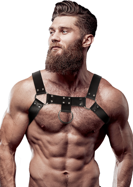 FETISH SUBMISSIVE ATTITUDE - IMBRACATURA PER IL PETTO IN ECOPELLE DA UOMO