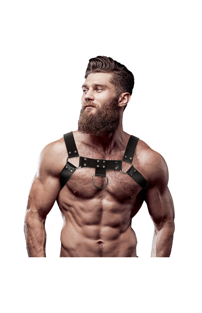 FETISH SUBMISSIVE ATTITUDE - IMBRACATURA PER IL PETTO IN ECOPELLE DA UOMO