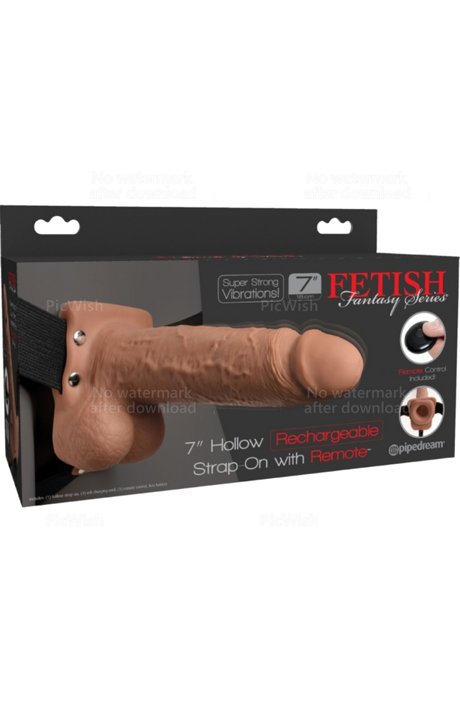 FETISH FANTASY SERIES - IMBRACATURA REGOLABILE PENE REALISTICO CON SFERE RICARICABILI E VIBRATORE 17,8 CM