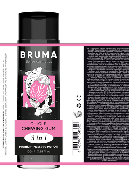 BRUMA - OLIO DA MASSAGGIO PREMIUM EFFETTO CALORE SAPORE GOMMA 3 IN 1 - 100 ML