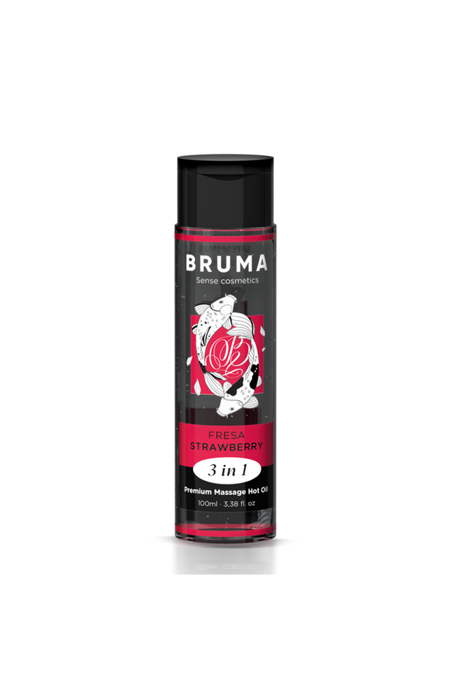 BRUMA - OLIO DA MASSAGGIO PREMIUM EFFETTO CALORE SAPORE FRAGOLA 3 IN 1 - 100 ML