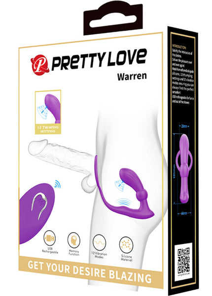PRETTY LOVE - ANELLO WARREN E VIBRATORE ANALE VIOLA