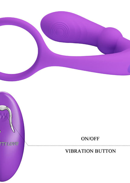 PRETTY LOVE - ANELLO WARREN E VIBRATORE ANALE VIOLA