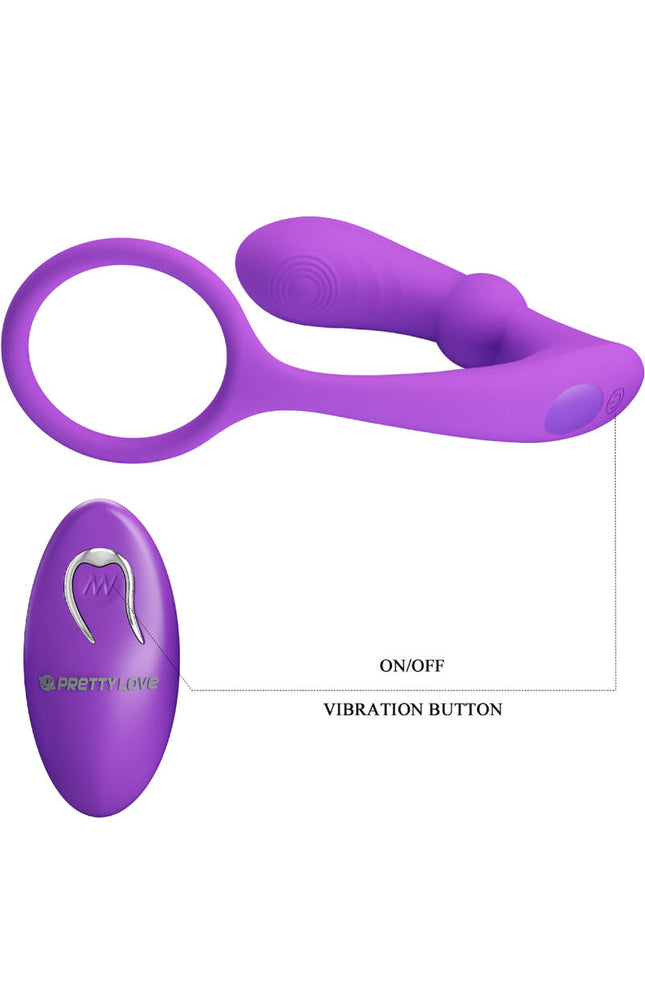 PRETTY LOVE - ANELLO WARREN E VIBRATORE ANALE VIOLA