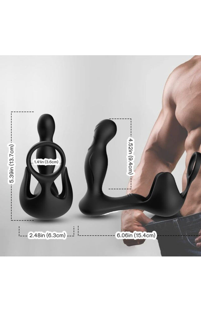 ARMONY - VIBRATORE SURROUND ANALE E STIMOLATORE TESTICOLO E ANELLO TELECOMANDO NERO