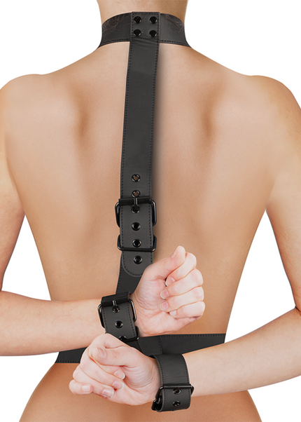 FETISH SUBMISSIVE BONDAGE - SET DI CONTENIMENTO DEL CORPO CON COLLETTO E POLSINI