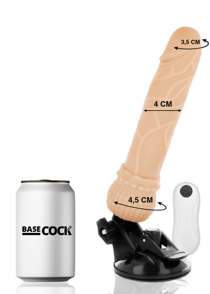BASECOCK - VIBRATORE TELECOMANDO NATURALE REALISTICO 19.5 CM -O- 4 CM