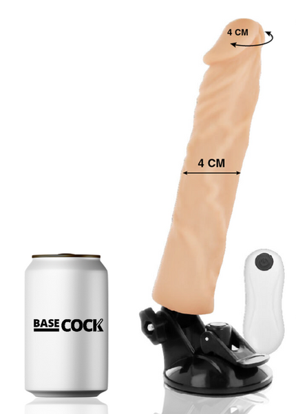 BASECOCK - VIBRATORE REALISTICO TELECOMANDO NATURALE 21 CM -O- 4 CM
