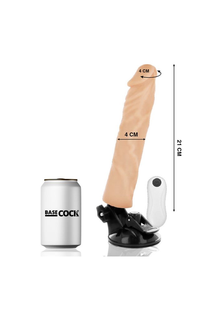 BASECOCK - VIBRATORE REALISTICO TELECOMANDO NATURALE 21 CM -O- 4 CM