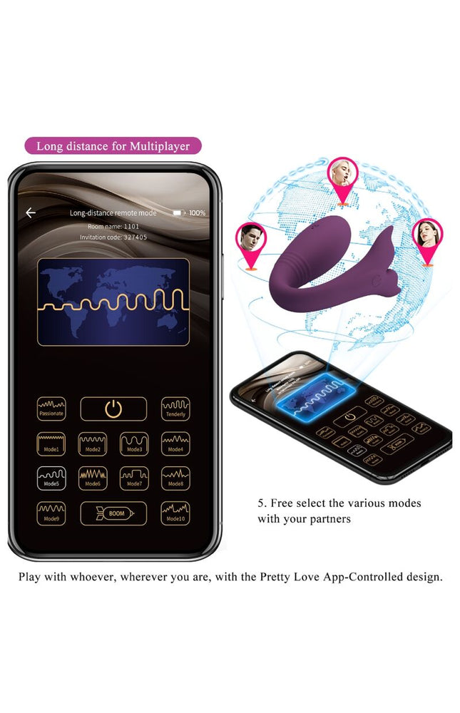 PRETTY LOVE - APP JAYLEEN VIBRATOR TELECOMANDO VIOLA