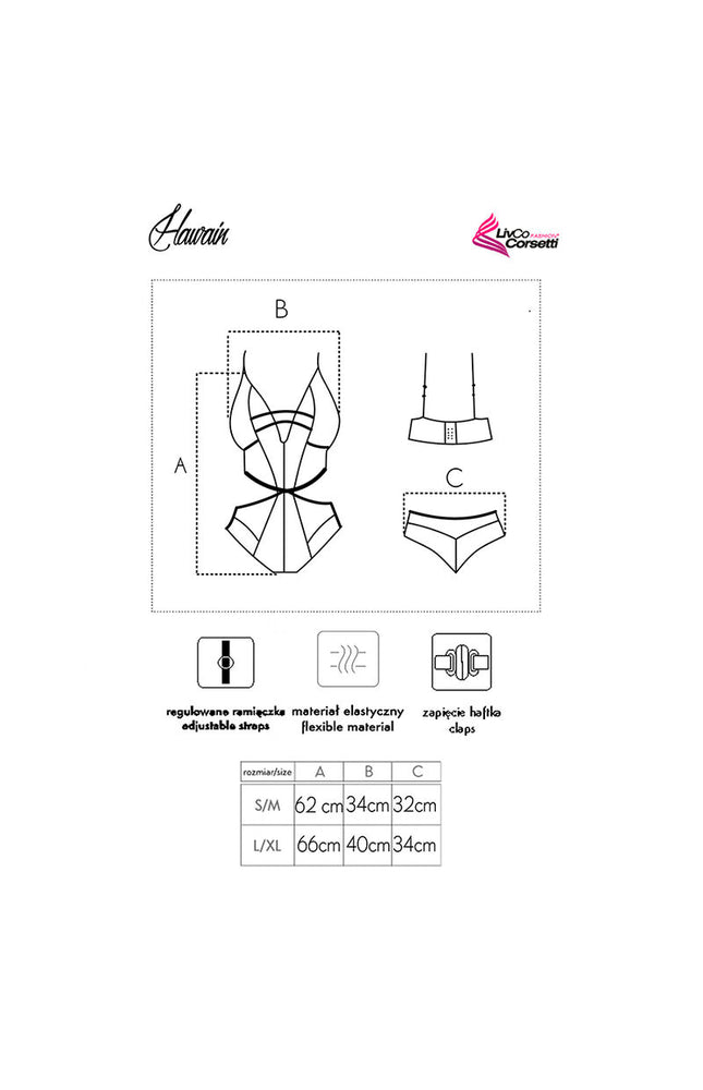LIVCO CORSETTI FASHION - HAWAIN LC 90665 BODY NERO