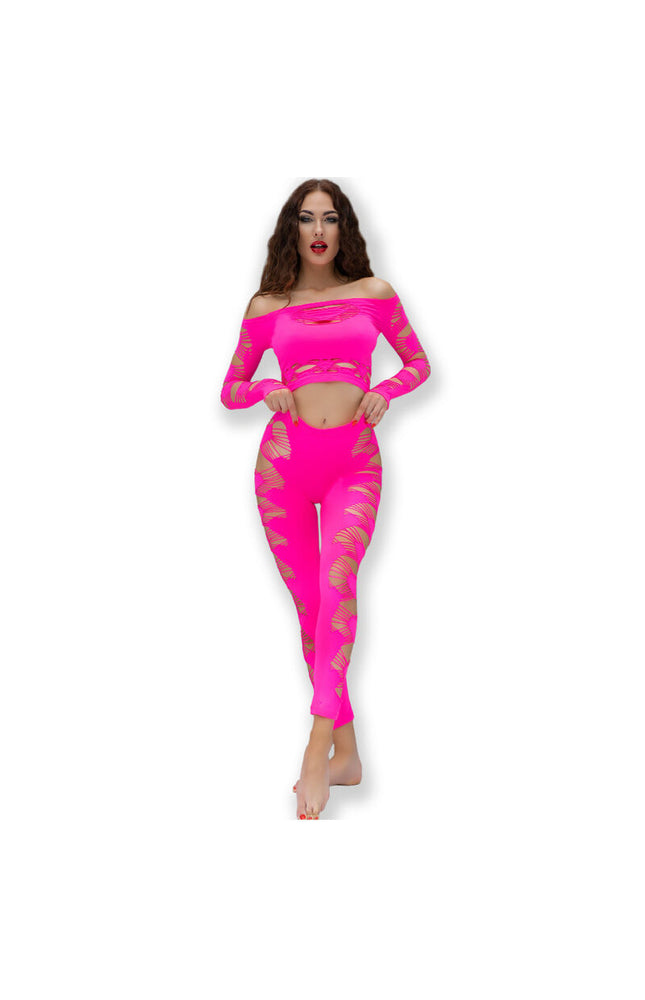 CHILIROSE - CR 4632 TOP E PANTALONE FUCSIA S/L