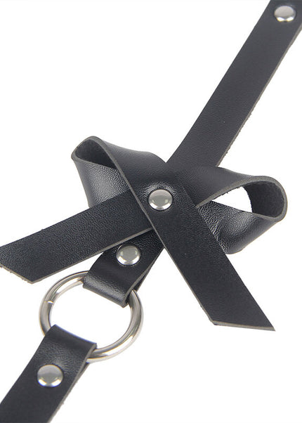 SUBBLIME - CATENA IN PELLE PER GAMBE NERA TAGLIA UNICA