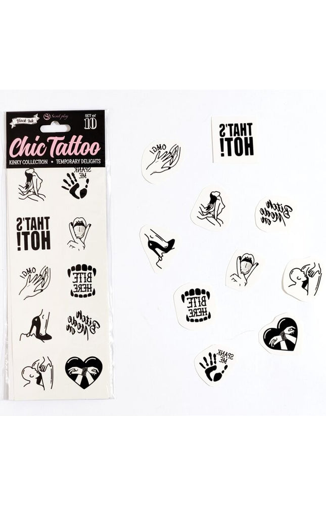 SECRET PLAY - SET DI 10 TATUAGGI TEMPORANEI COLLEZIONE KINKY