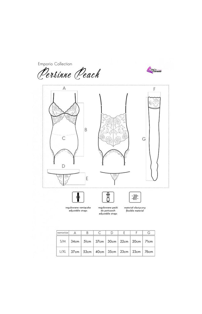 LIVCO CORSETTI FASHION - SET PERSINNE PESCA CORSETTO + SLIP + CALZE