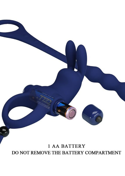 PRETTY LOVE - AYAD ANELLO VIBRATORE RABBIT CON SPINA BLU