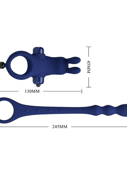 PRETTY LOVE - AYAD ANELLO VIBRATORE RABBIT CON SPINA BLU