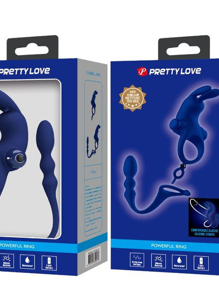 PRETTY LOVE - AYAD ANELLO VIBRATORE RABBIT CON SPINA BLU