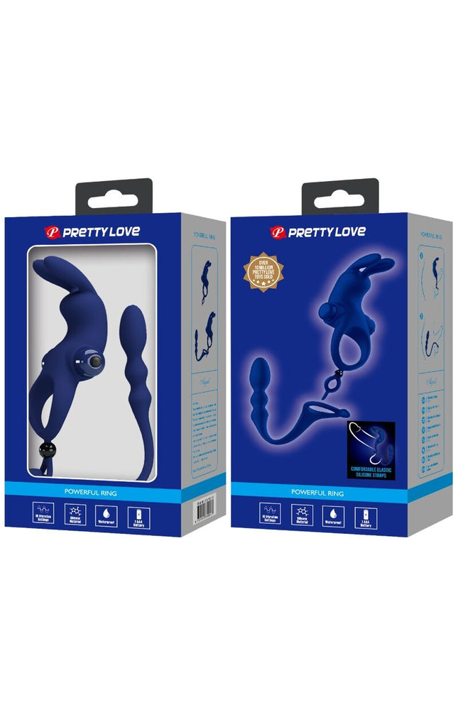 PRETTY LOVE - AYAD ANELLO VIBRATORE RABBIT CON SPINA BLU