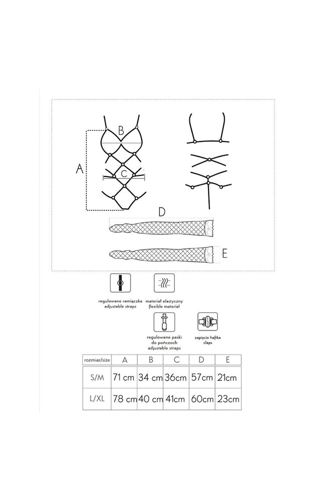 LIVCO CORSETTI FASHION - THIARA LC 20213 SET BODY + CALZE NERO S/M