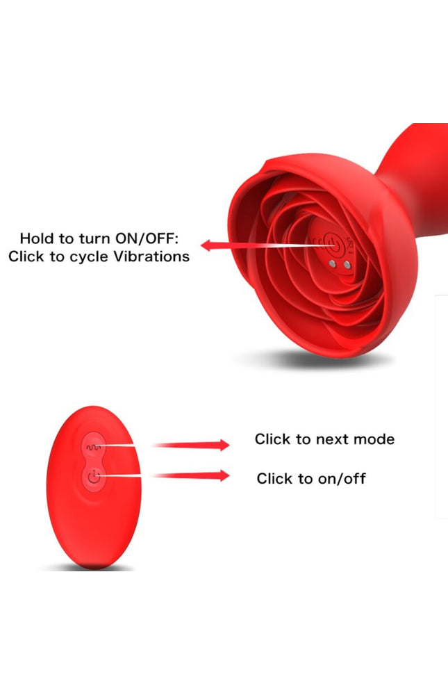 ARMONY - EXTREME A BLOOM VIBRATORE ROSE E TELECOMANDO PLUG ANALE ROSSO